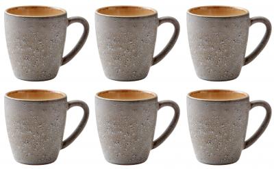 Bitz Kaffeetasse 190ml 6er Set Grau/Creme