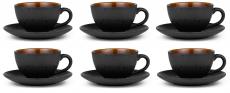 Bitz Kaffeetasse 240ml 6er Set Schwarz/Ambe