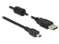 Delock USB2 Kabel A-MiniB, 1m, schwarz