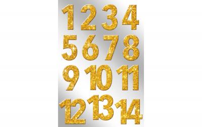 B+C Adventskalender-Zahlen Glitzer gold