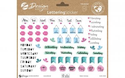 Z-Design Sticker A5 LETTERING Tag+Monat2Bg