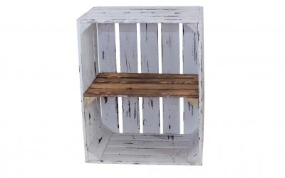 Holz Zollhaus Regalkiste Shabby weiss/