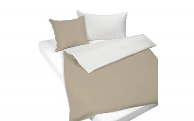 Mia ivory/taupe Satin 200x210 cm