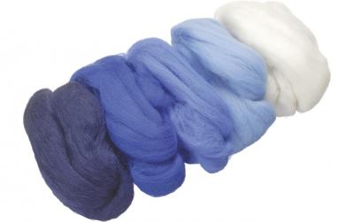 Heyda Filzwolle Merino Blau Mix