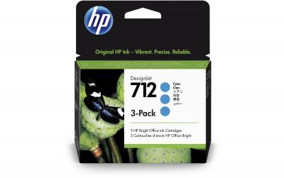 HP Tinte Nr. 712 3-Pack - Cyan (3ED77A)