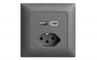 Feller EDIZIOdue Steckdose 1xUSB A,1xUSB C