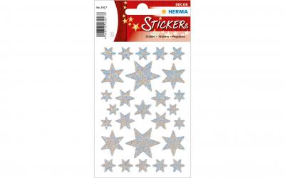 Herma Weihnachtssticker Sterne irisierend