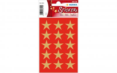 Herma Weihnachtssticker Sterne gold 22 mm