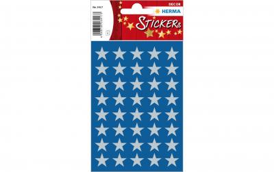 Herma Weihnachtssticker Sterne silber 13 mm