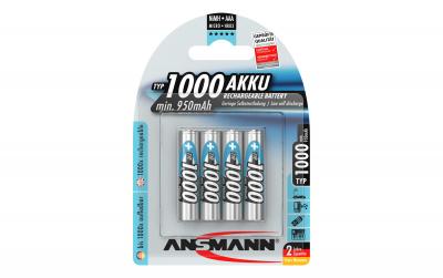 Ansmann Akku AAA NiMH Typ 1000 4er