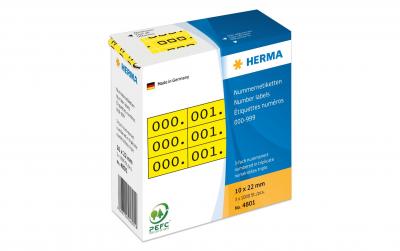 Herma Etiketten Dreifachnummern 4801 gelb