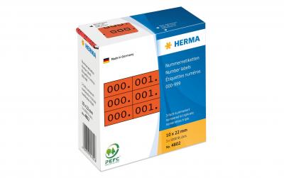 Herma Etiketten Dreifachnummern 4802 rot