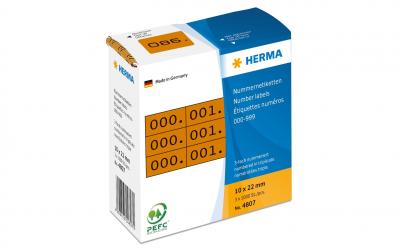 Herma Etiketten Dreifachnummern 4807 braun