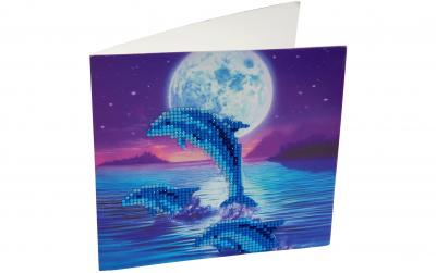 Crystal Art Card Dolphin Pod