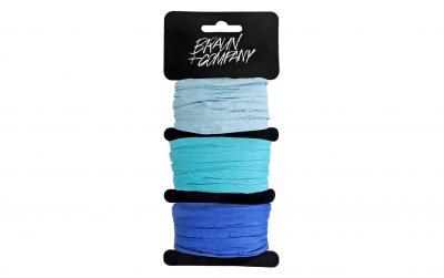 B+C Geschenkband Raffia Blau Mix