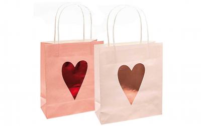 Rico Papiertüte Herzen rosa