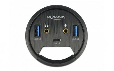 Delock Tisch-Hub 3 Port USB 3.0+ HD-Audio