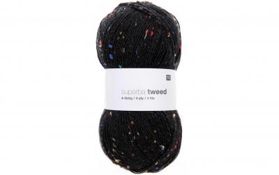 RICO Sockenwolle Tweed 4-fädig, schwarz