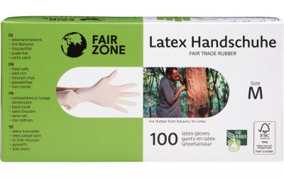 Fair Zone Einweg Latex Handschuhe M weiss