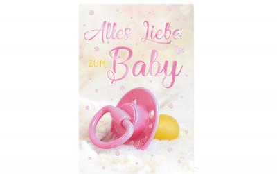 B+C Glückwunschkarte zur Geburt Schnuller