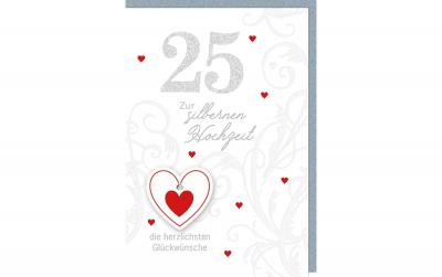 B+C Glückwunschkarte Hochzeitstag 25