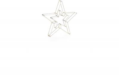 STT LED 3D Double Star Argento 38cm