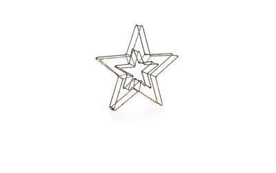 STT LED Dekoration 3D Double Star Nero 58cm