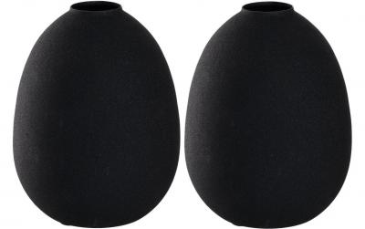 Leonardo Vase Metall schwarz 16cm