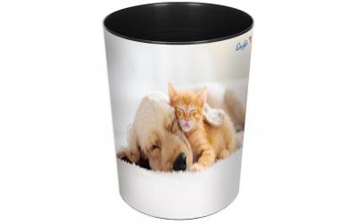 Läufer Papierkorb 13L Hund und Katze