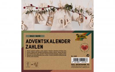 Folia Adventskalender Zahlen aus Holz