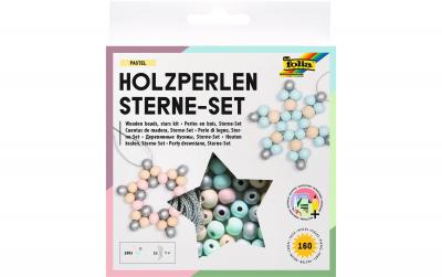 Folia Bastelset Holzperlen Stern Pastell