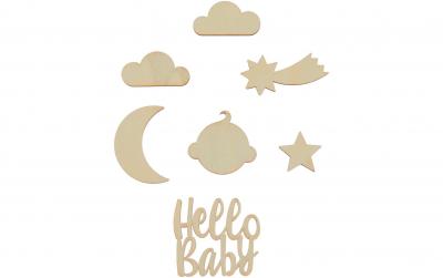 Rico Holzstreu Set Hello Baby