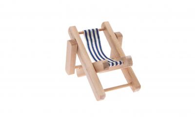 Rico Mini-Möbel Liegestuhl blau/weiss