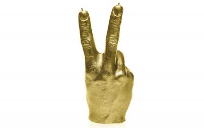 Candellana Kerze Hand Peace, Gold