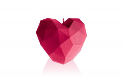 Candellana Kerze Herz Origami, Pink