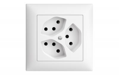 Feller EDIZIOdue Steckdose 3xT13, UP, weiss