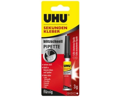 UHU Sekundenkleber Pipette, Inhalt: 3g,