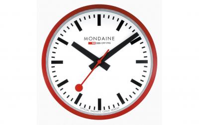 Mondaine Wanduhr rot 25cm