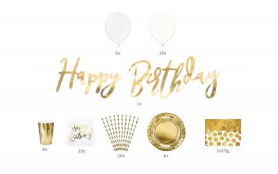 Partydeco Decorations Set Birthday gold