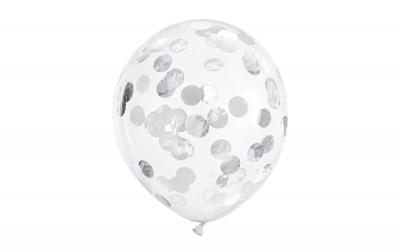 Partydeco Ballon Konfetti rund silber