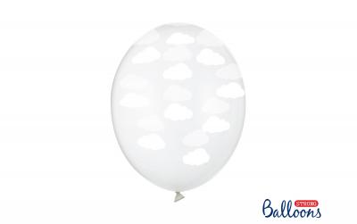 Partydeco Ballons Wolken transparent/weiss