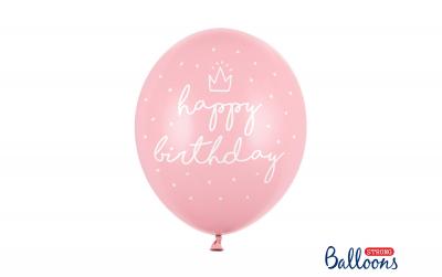 Partydeco Ballons Happy Birthday past-pink