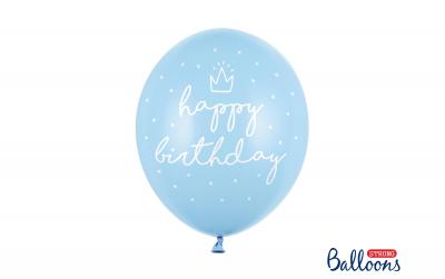 Partydeco Ballons Happy Birthday past-blau