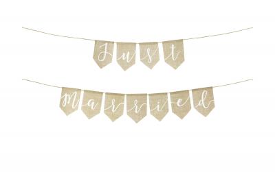 Partydeco Girlande just married Jute