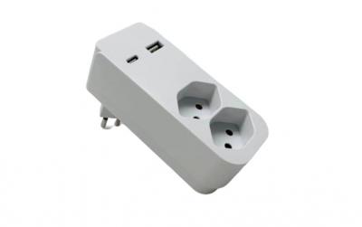 Schönenberger Abzweigstecker 2xT13 USB-A+C