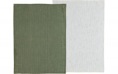 Södahl Geschirrtuch Olive/White 2er Set