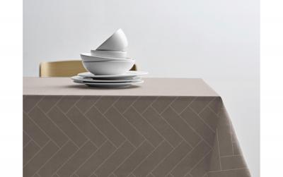 Södahl Tischdecke Tiles Damask Taupe eckig