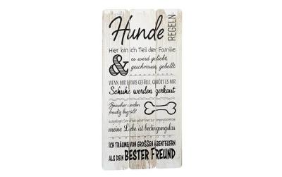 G. Wurm Schild Hunderegeln aus Holz