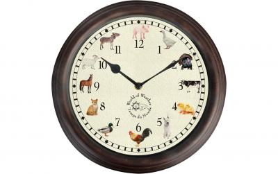 Esschert Design Gartenuhr mit Bauernhoftier