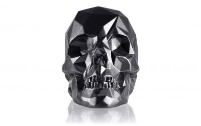 Concrette Buchstütze Totenkopf, Schwarz